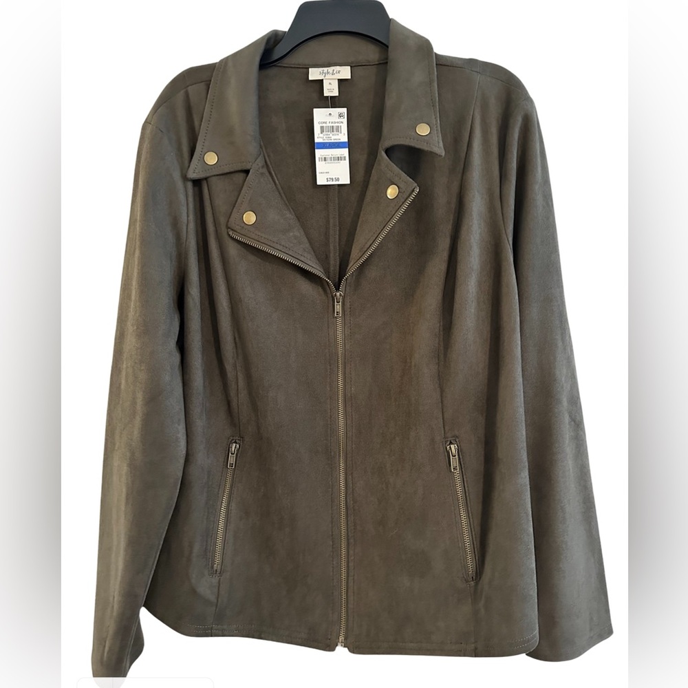 Style & Co Faux Suede Jacket, XL